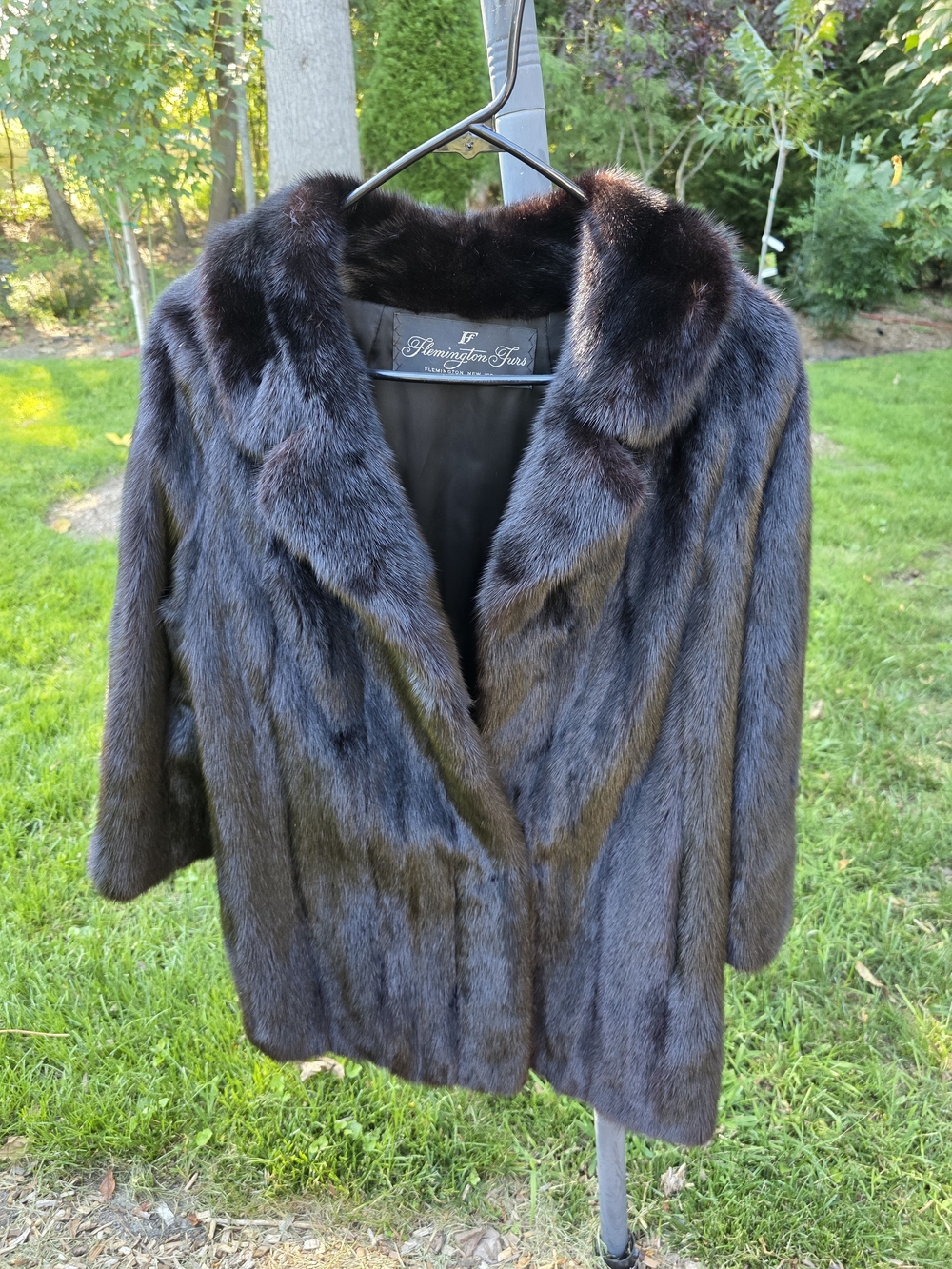 Flemington Furs Brown & Black Coat Size M/L Mink